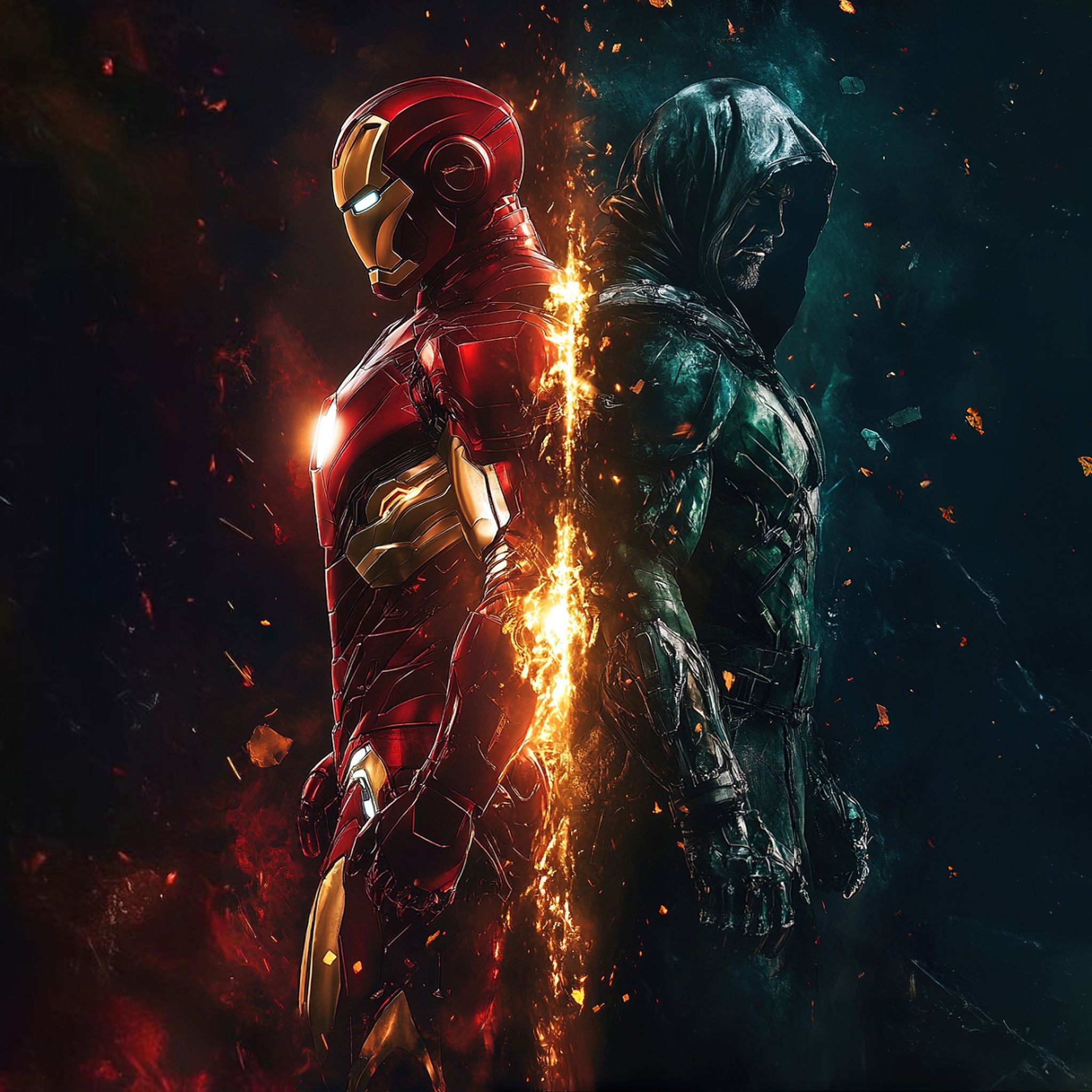 2048x2048 Iron Man Wallpaper 4K, Doctor Doom, Marvel Comics, 5K
