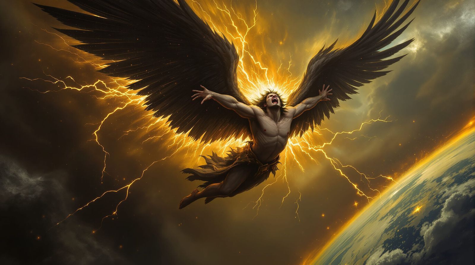 1600x893 Fallen Angel Lucifer Descends From Heaven Like Lig