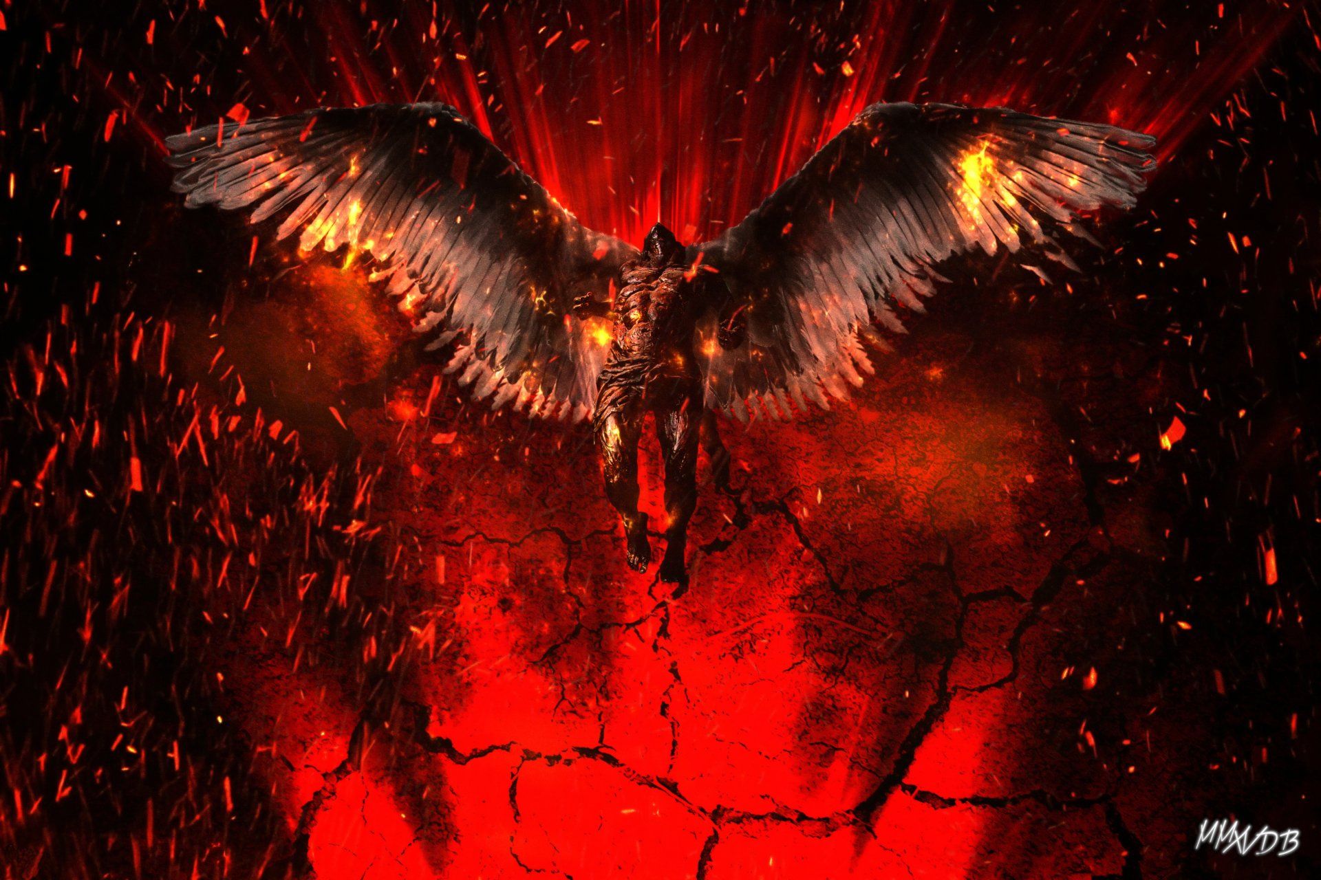 1920x1280 Lucifer's Fiery Wings Ultra HD TV Show Wallpaper