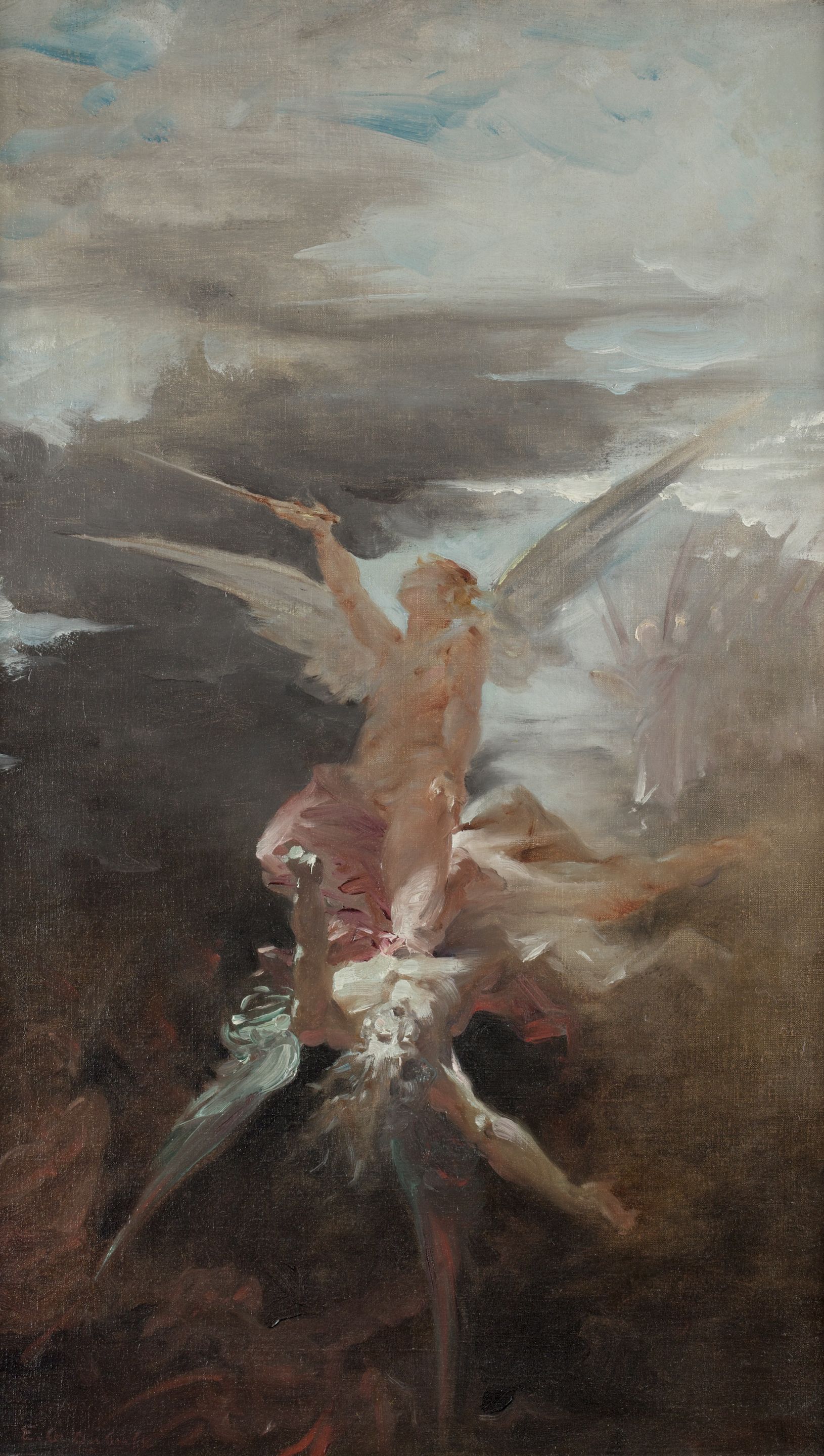 1630x2880 Bonhams : Edouard Marie Guillaume Dubufe (French, 1853 1909) The Fall Of Lucifer