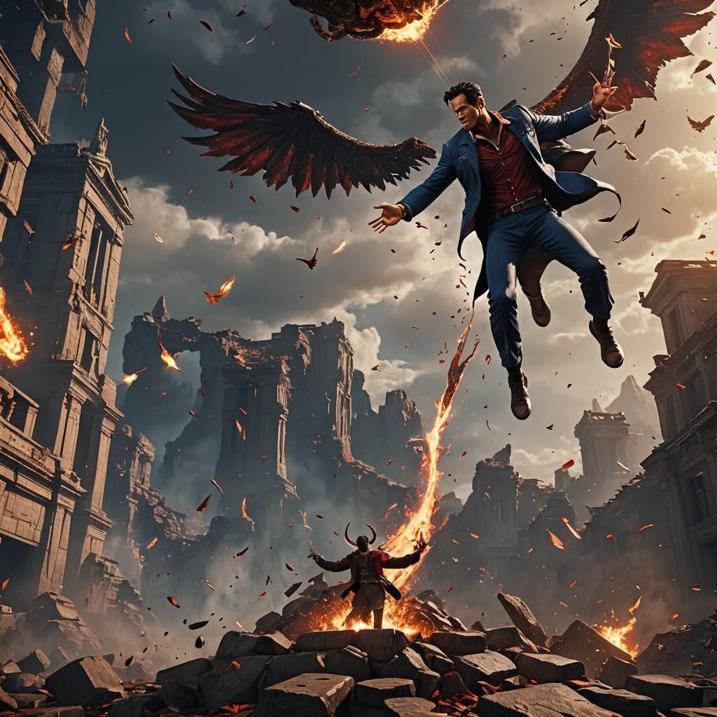 1024x1024 Ash Williams as Lucifer: 3D Game Cinematic