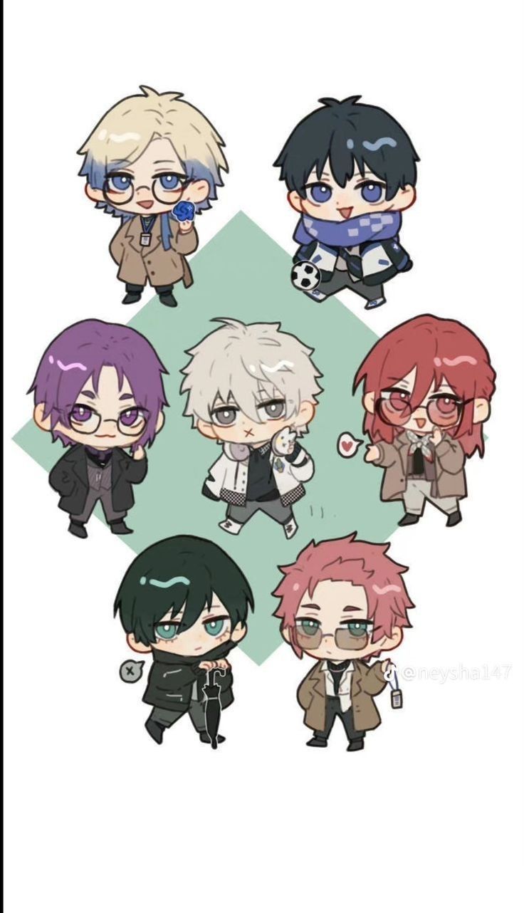 736x1282 Colorful Anime Characters. Cá hồi, Hình vẽ anime, Hình xăm gấu