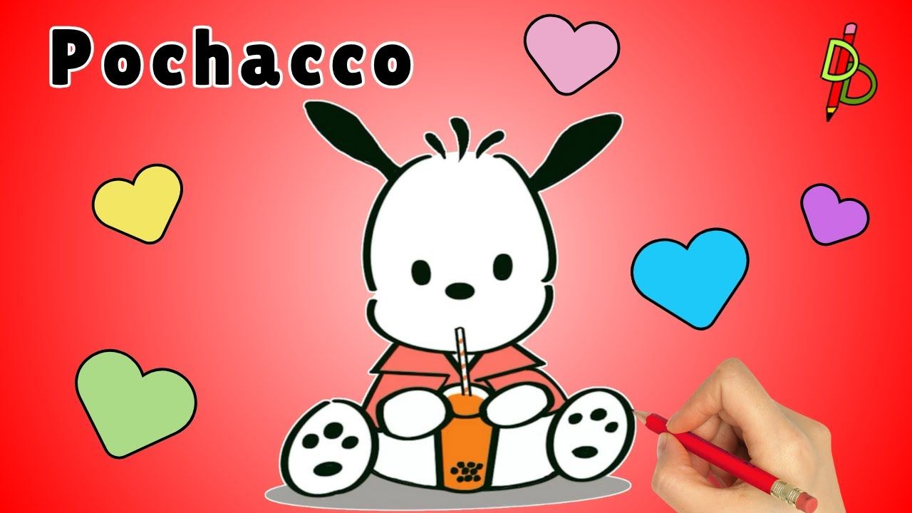 1280x720 Pochacco Drinking Bubble Tea