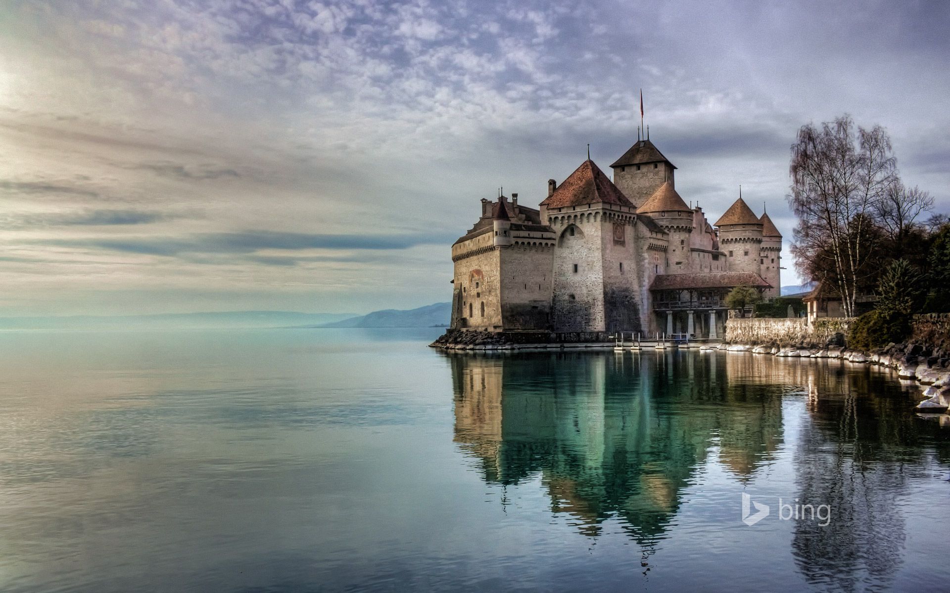 1920x1200 Château de Chillon on Lake Geneva, Switzerland Wallpaper