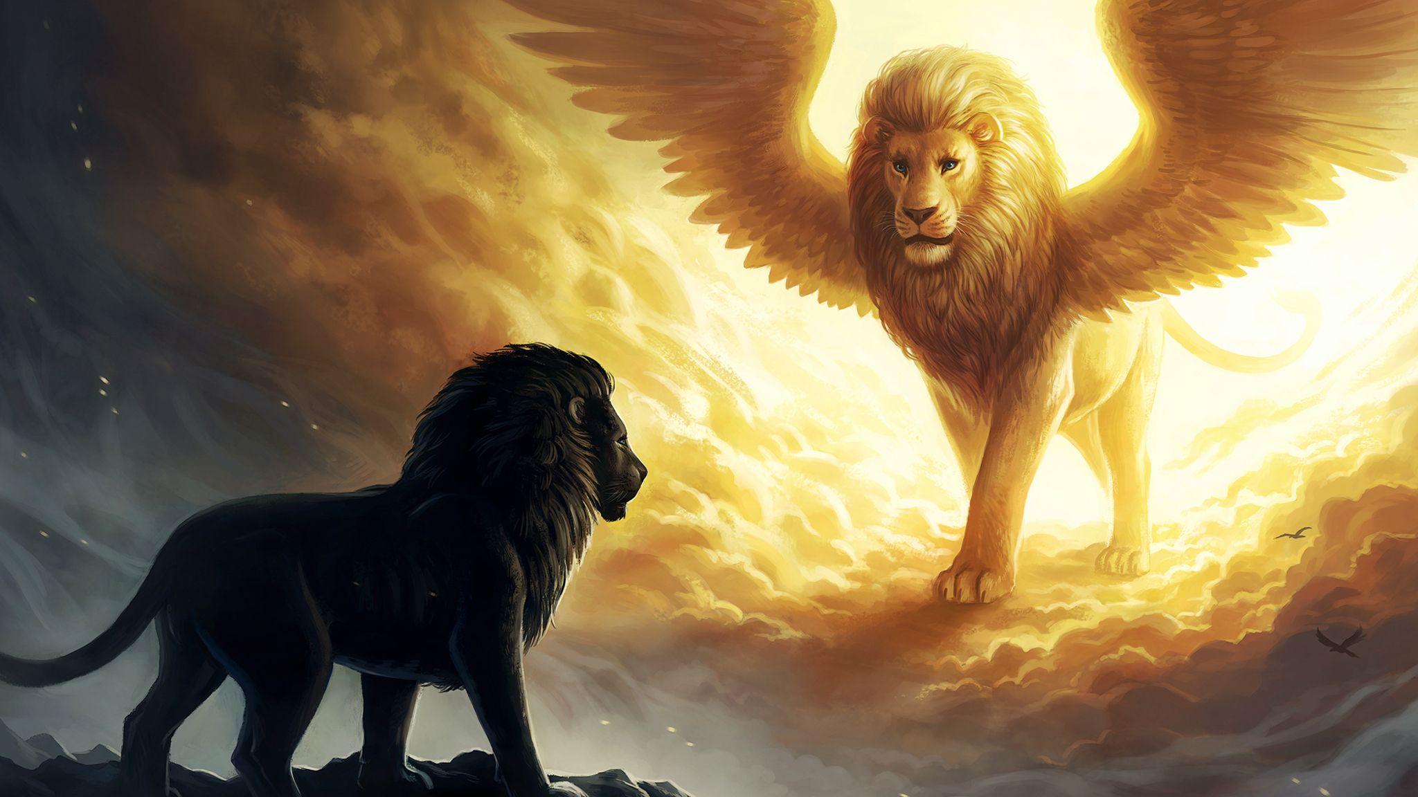 2048x1152 Lion King Spiritual Dark Fantasy 2048x1152 Resolution HD 4k Wallpaper, Image, Background, Photo and Picture
