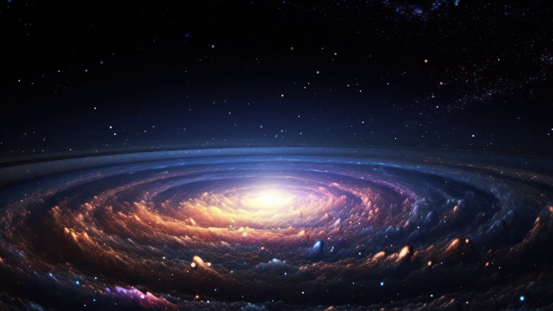 1920x1080 Colorful Spiral Galaxy AI Generated [1920x1080]