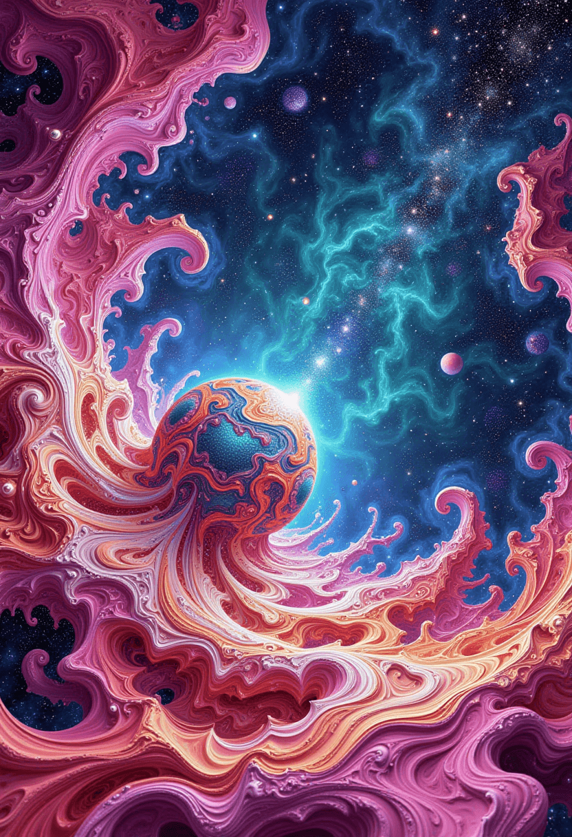 832x1216 A computer generated image of a purple swirl in the middle of a galaxy