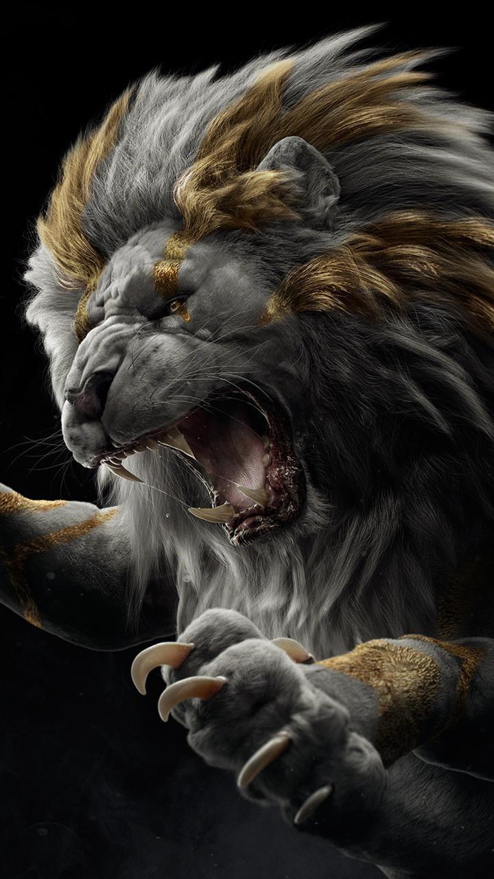 720x1280 Golden Lion. Arte animales peludos, Arte animal, Arte león