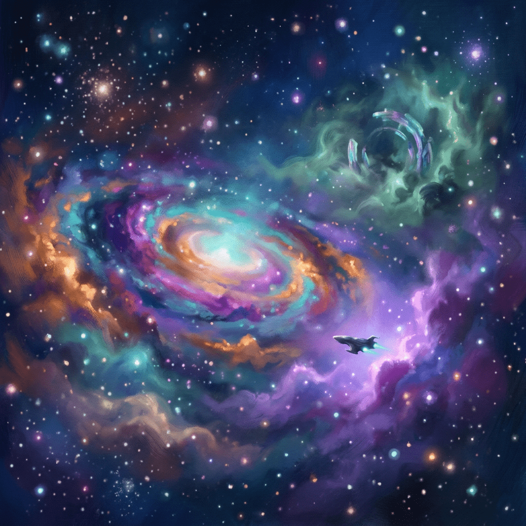 1024x1024 Cosmic Galaxy Painting Space Art. AI Art Generator. Easy Peasy. AI