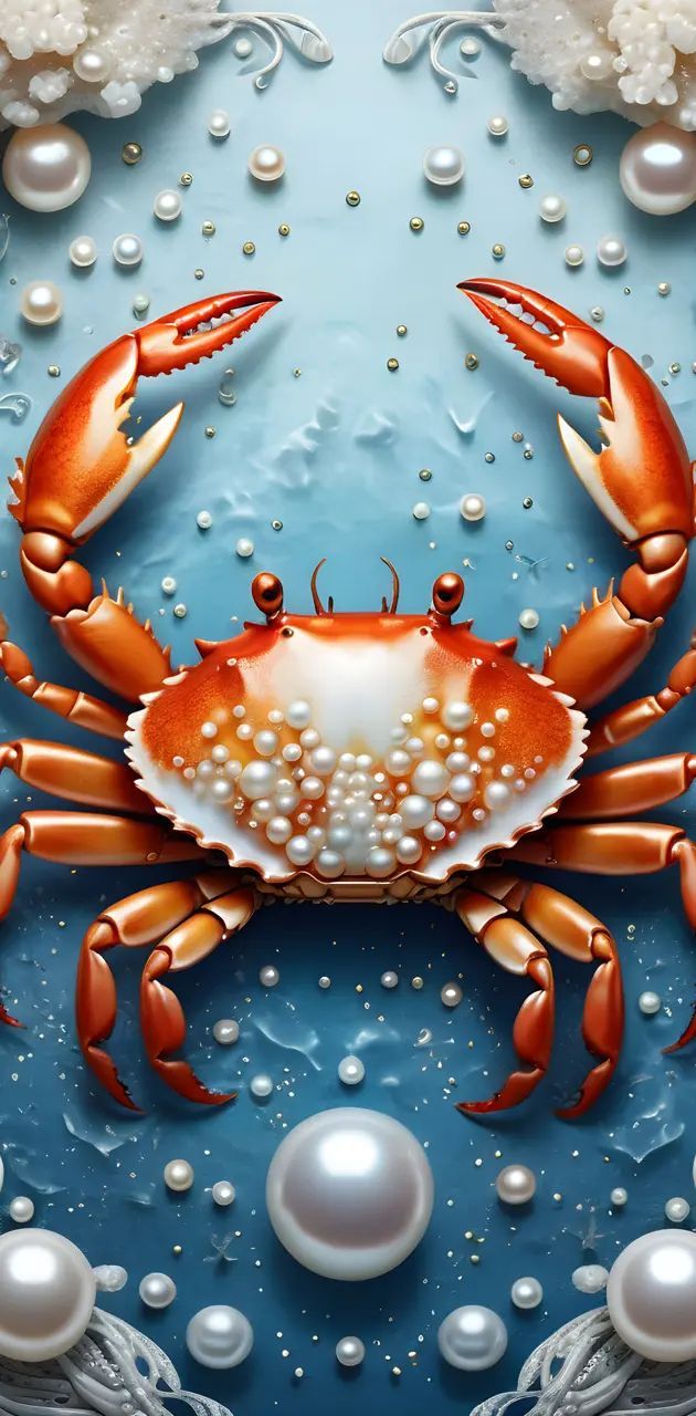 630x1280 pearls and crab wallpaper
