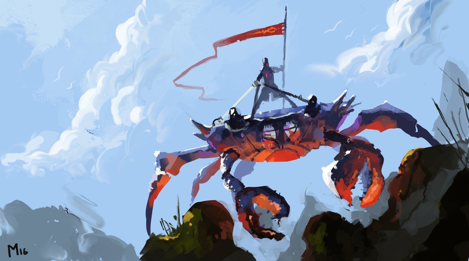 1920x1067 Crab Knight Fantasy Warrior HD Wallpaper