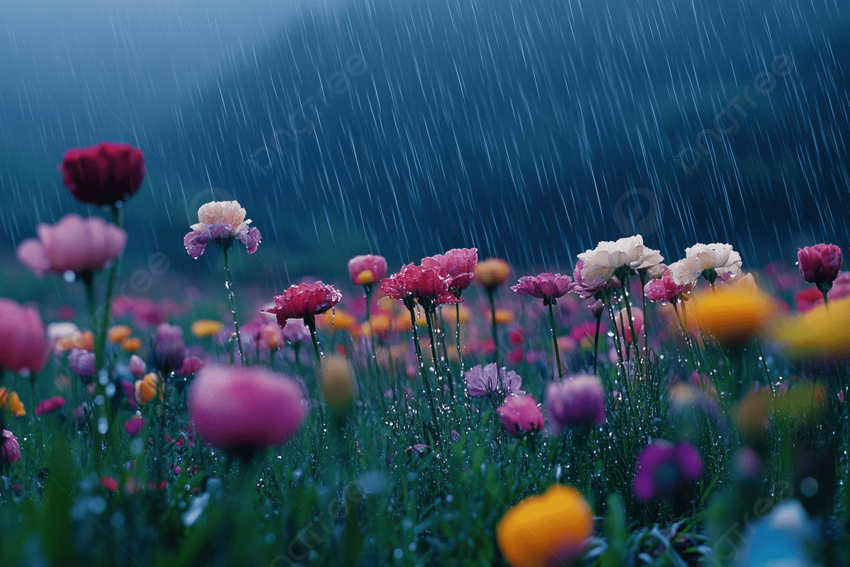 1200x800 A Field Of Colorful Flowers In The Rain Macro Photography Pastel Colors With Depth Effect, Field, Colorful, Flowers Background Image And Wallpaper for Free Download