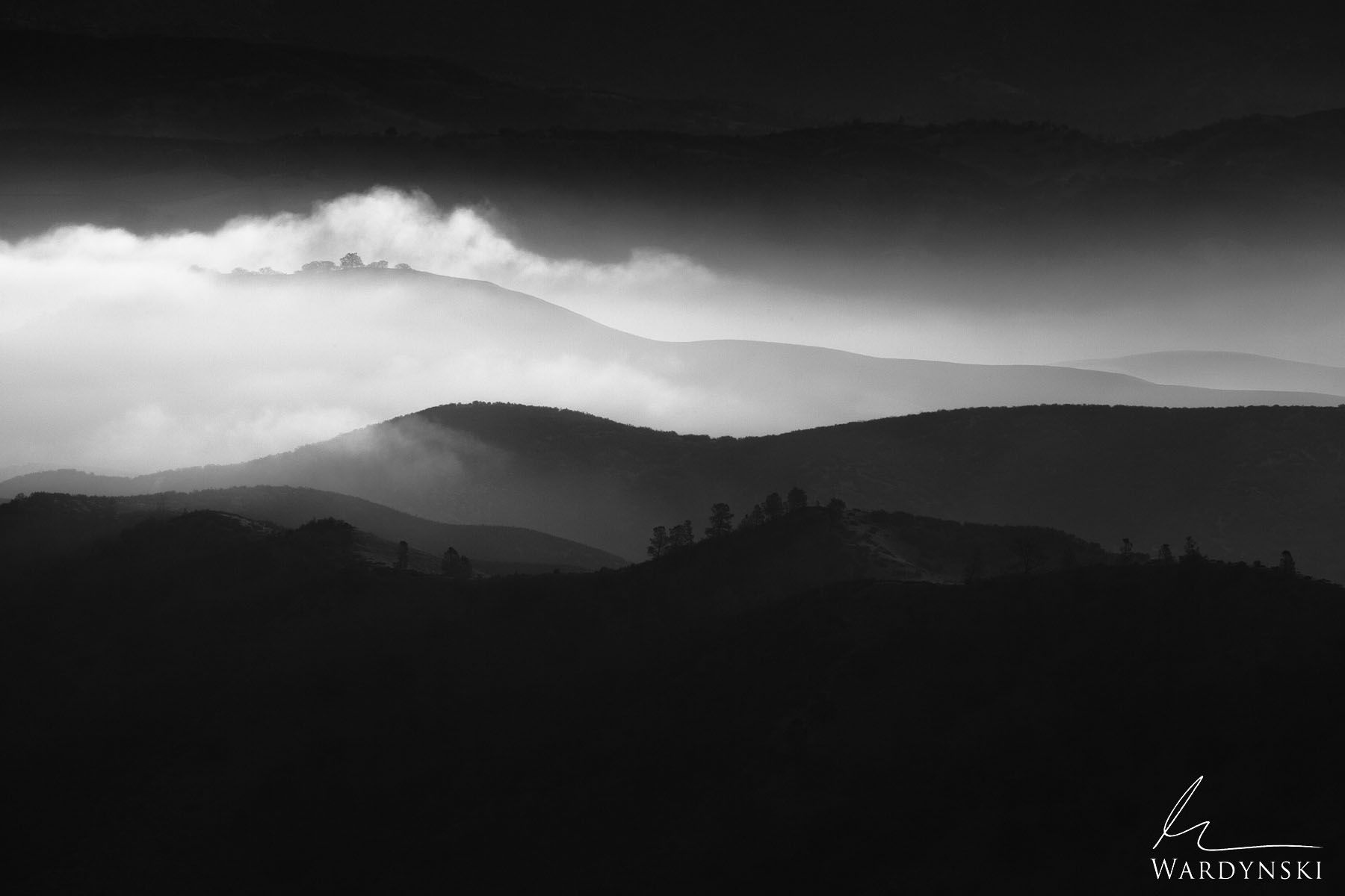 1800x1200 Foothills and Fog. Central California. Mike Wardynski Photography