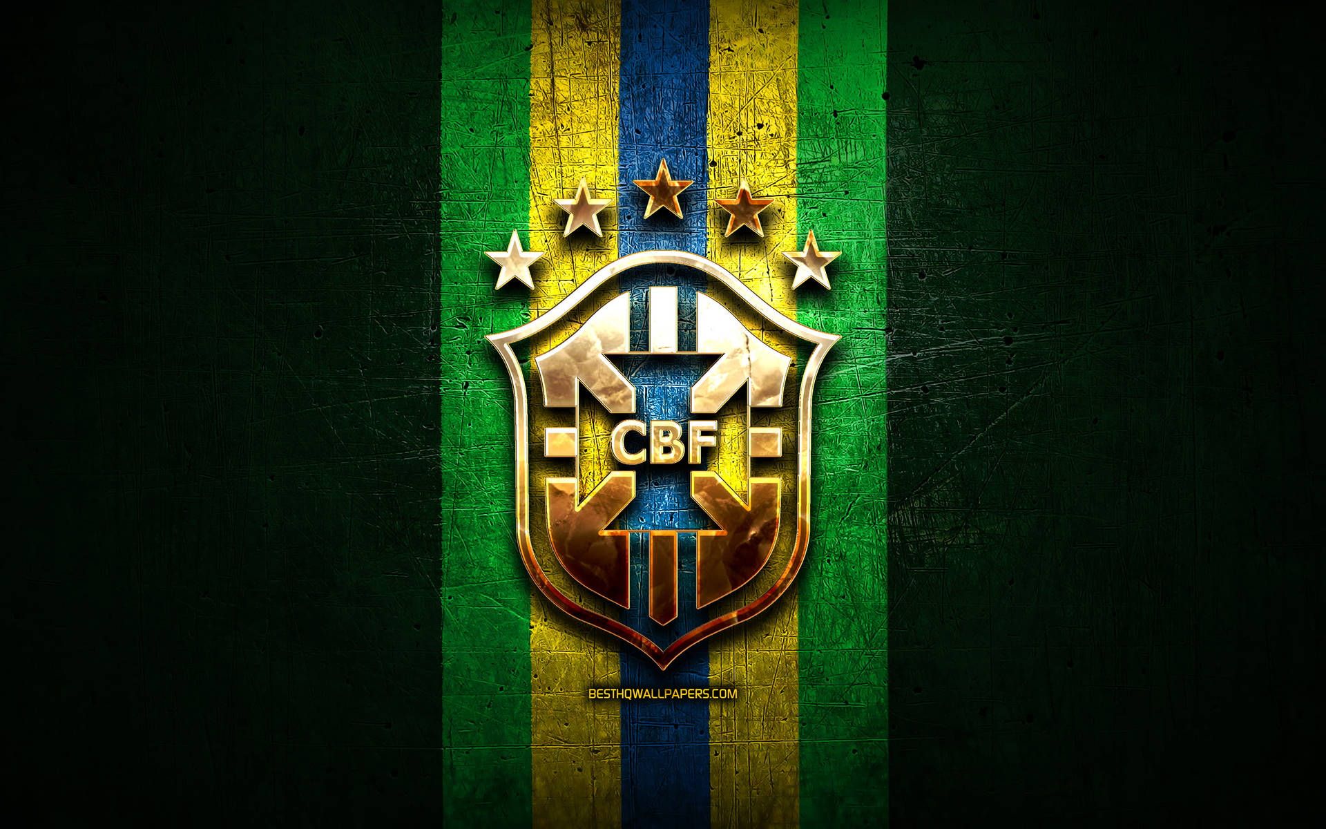 1920x1200 Prestigious Brazilian Football Team Logo In Metallic Design Wallpaper