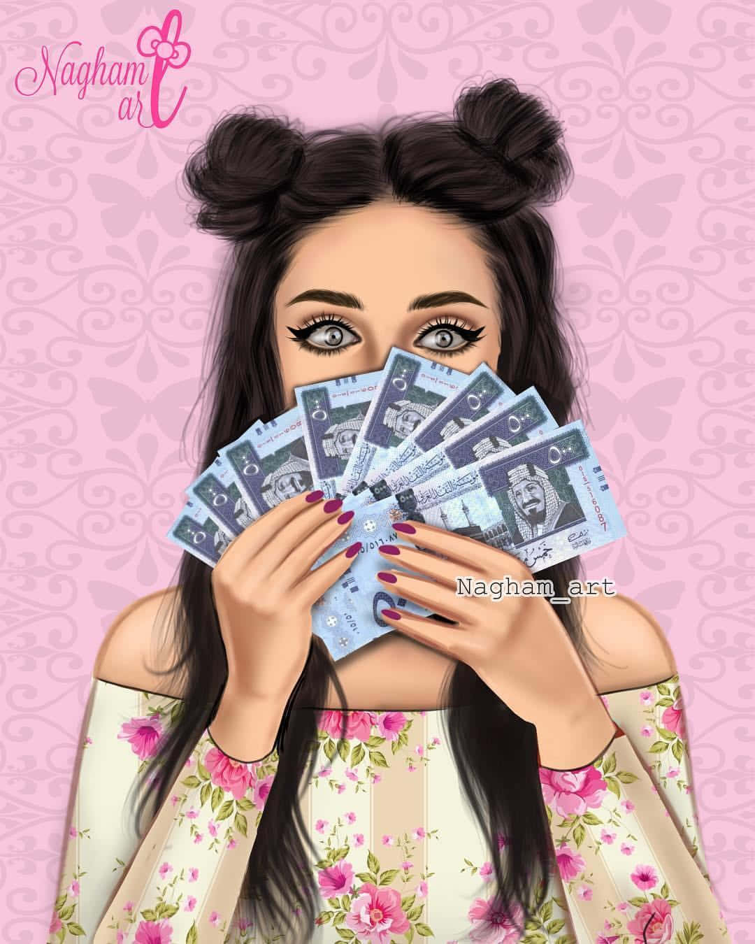 1080x1350 Girl Money Wallpaper