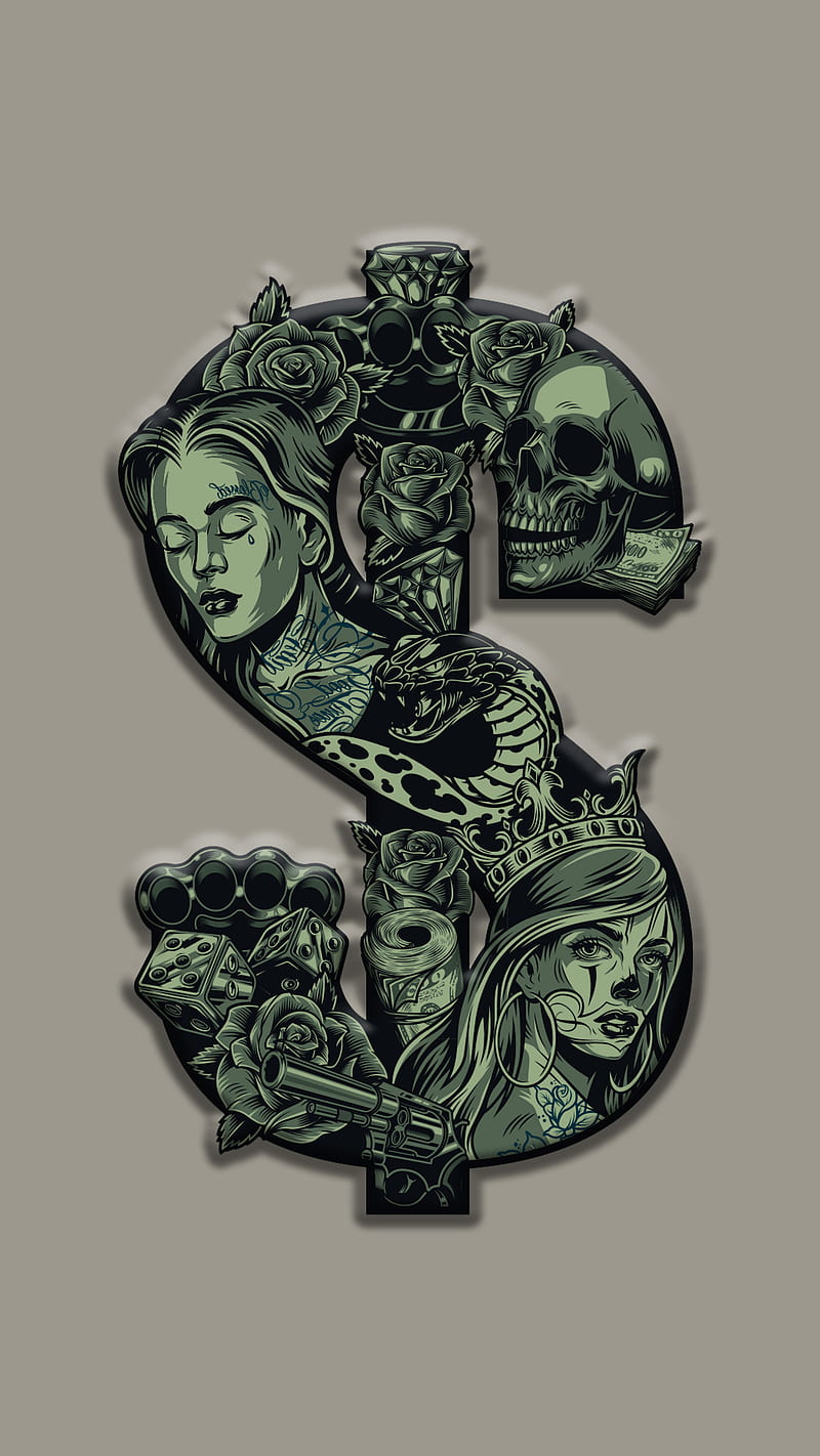 800x1422 HD money with girl wallpaper