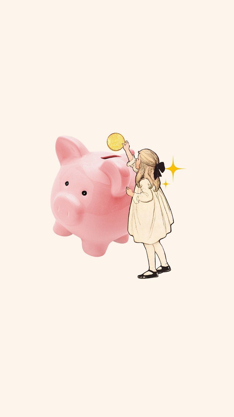 800x1422 Piggy bank finance iPhone wallpaper. Premium Photo Illustration