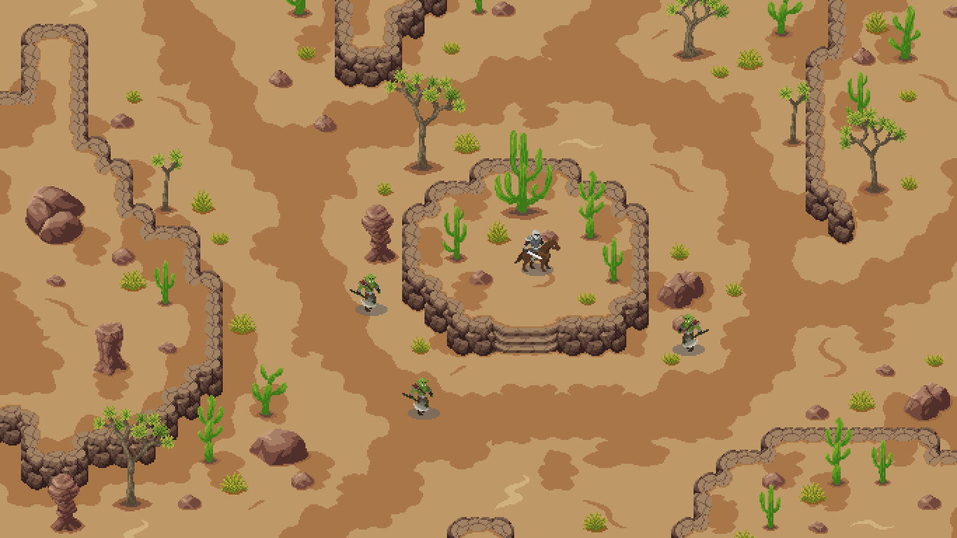 1366x768 Desert Down Pixel Art Tileset