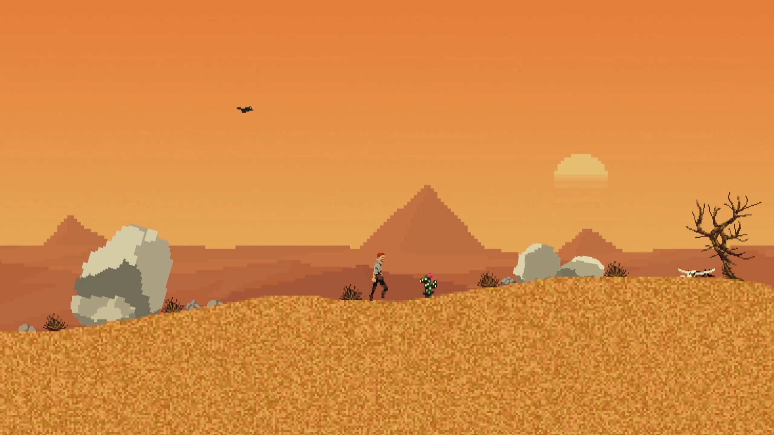 2560x1440 Pixel art desert in my game