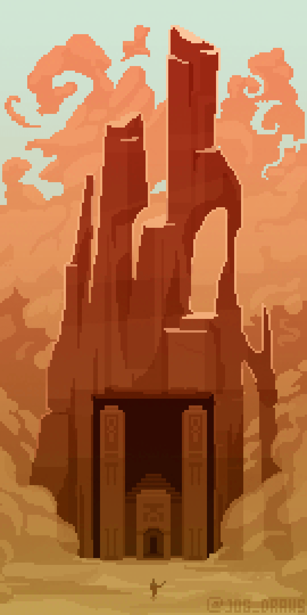 1080x2160 The Desert Temple Last Piece Of My Pixel Art Minecraft Temples Serie, With A Petra Inspired Desert Temple, Hope You Like It ! :)