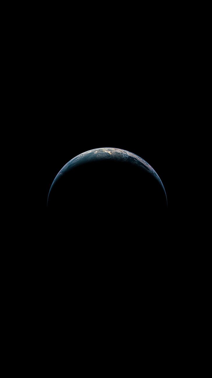 728x1294 HD wallpaper: Earth, black background
