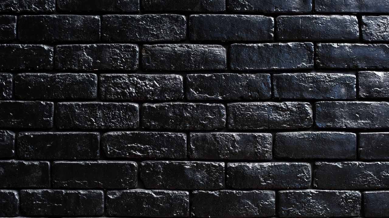 1280x720 Download wallpaper 1280x720 wall, bricks, black, paint hd, hdv, 720p HD background