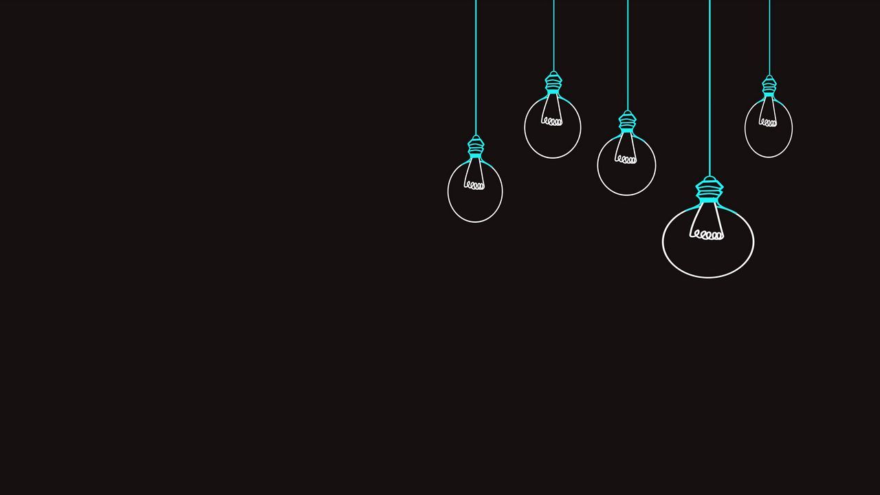 1280x720 Download wallpaper 1280x720 light bulb, drawing, vector, minimalism, black background hd, hdv, 720p HD background