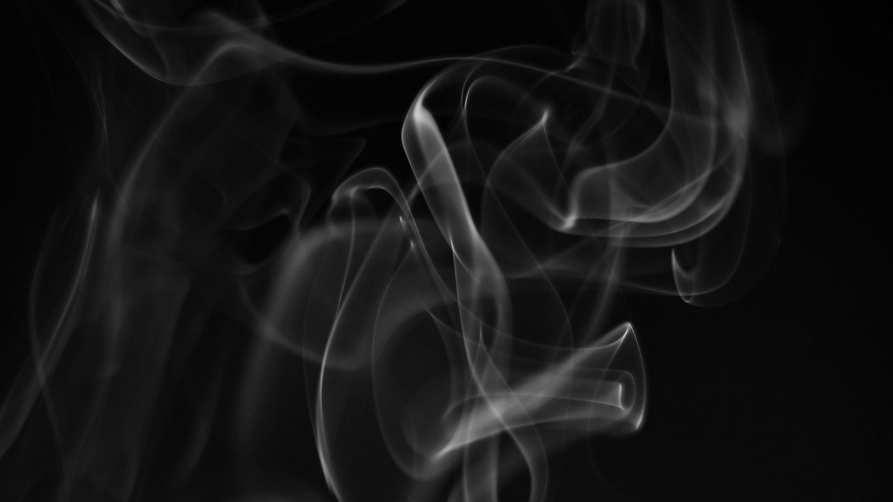 1280x720 Download wallpaper 1280x720 smoke, white, wriggling, black background, abstract hd, hdv, 720p HD background
