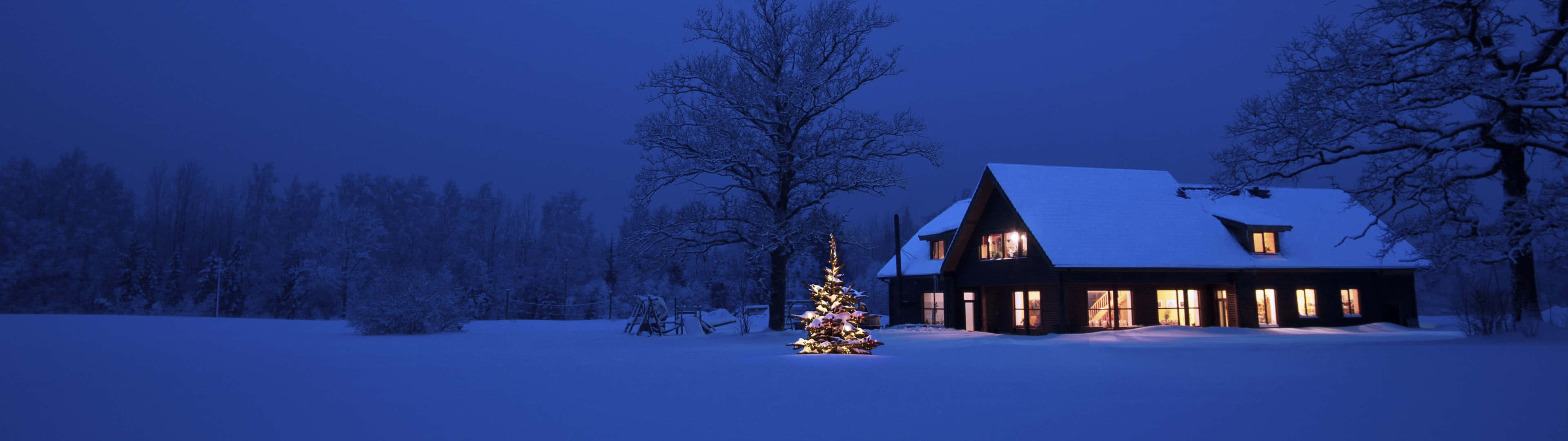 3840x1080 Winter Scene Wallpaper