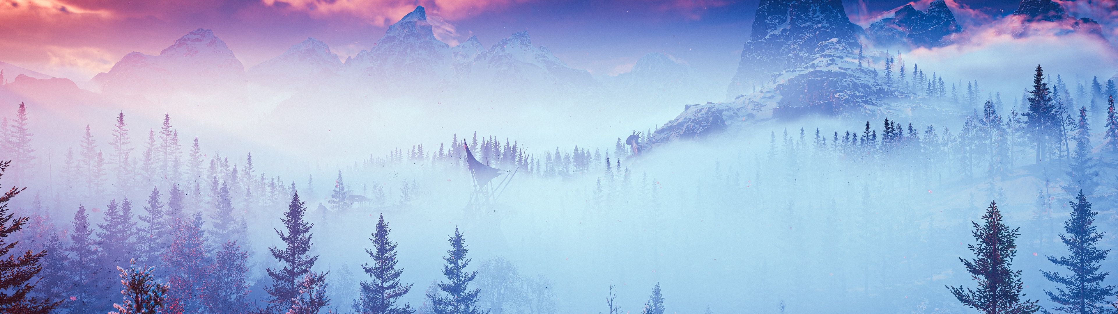 3840x1080 Winter Scene Wallpaper