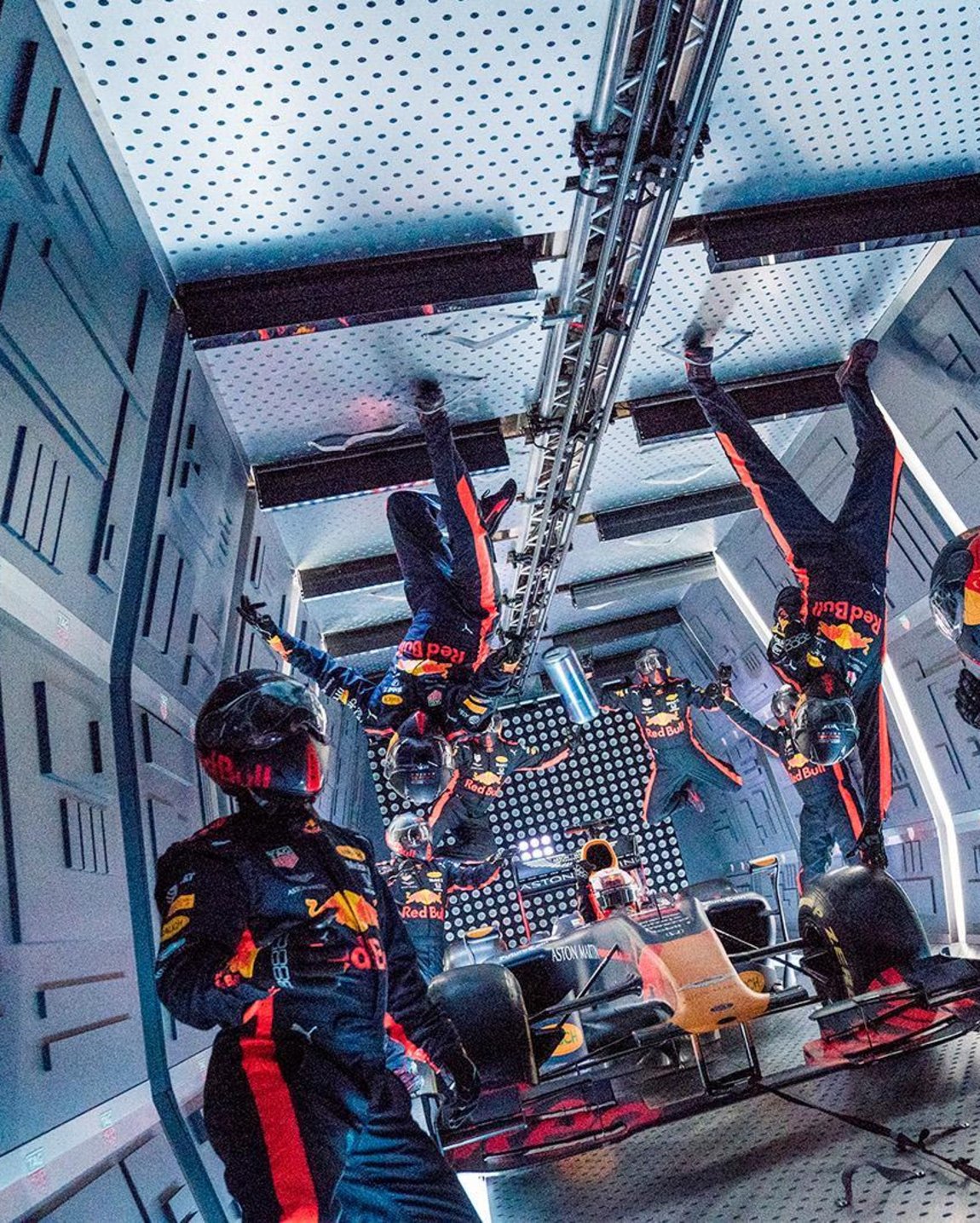 1150x1435 Red Bull Takes Formula 1 Car to Stratosphere for Free Fall Pit Stop