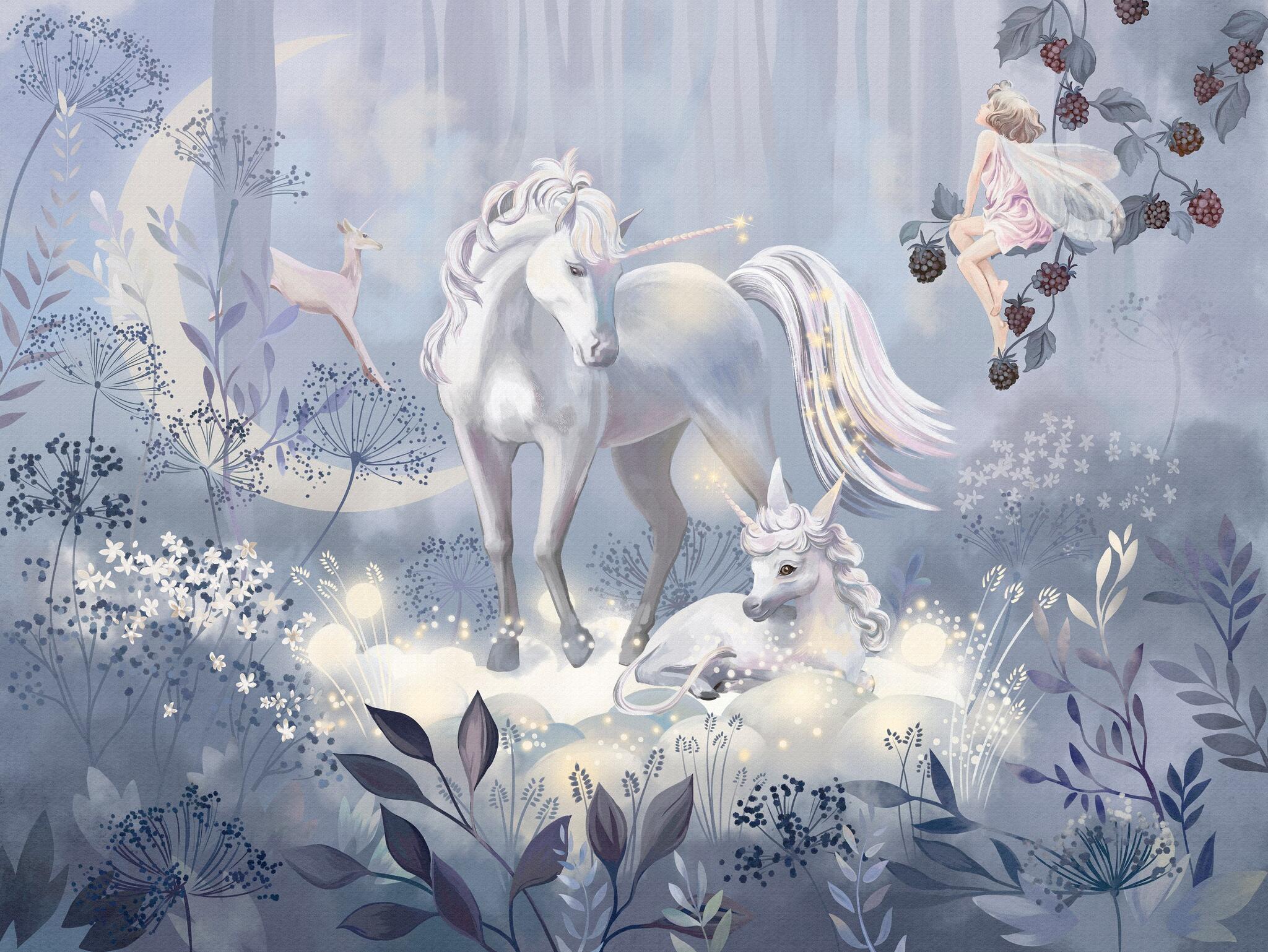 2048x1538 Dreamy Unicorn Forest, Blue