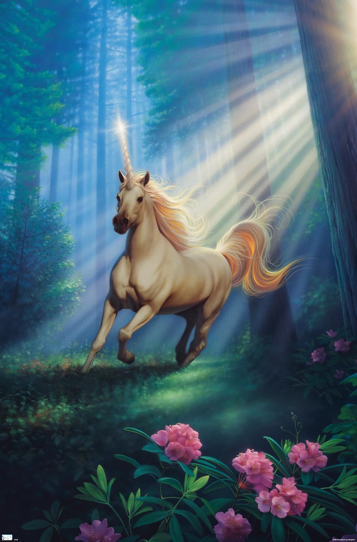 1185x1800 Kirk Reinert Forest Unicorn Wall Poster, 22.375 x 34