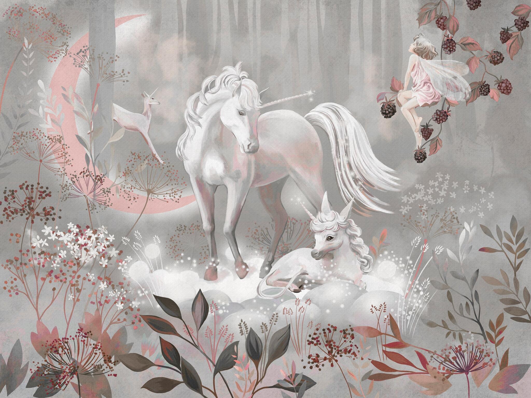 2048x1538 Dreamy Unicorn Forest, Grey