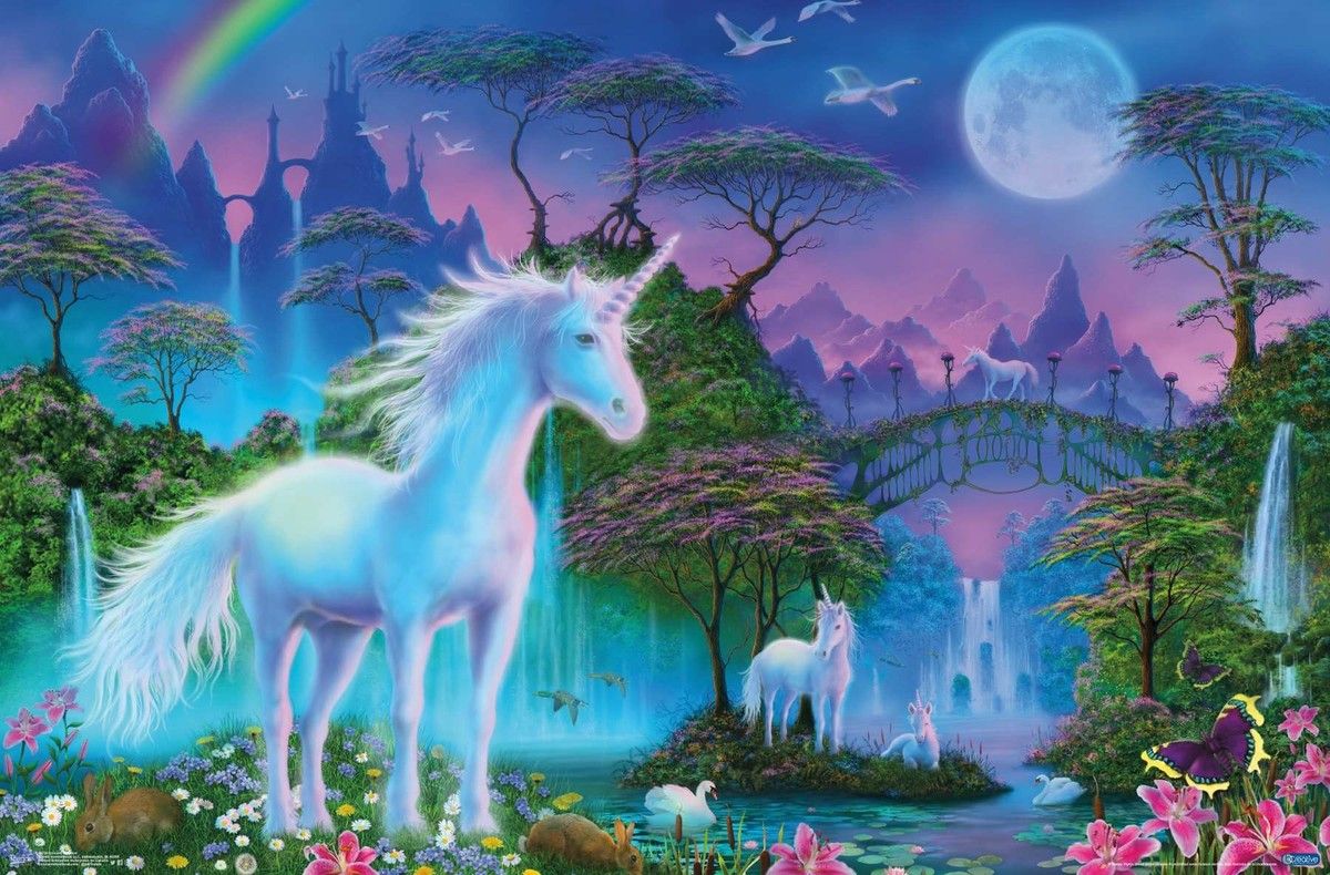 1200x790 Unicorn Meadow Poster