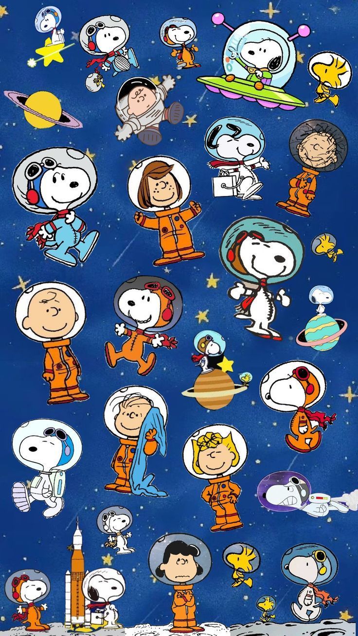 736x1308 snoopy astronaut with friends