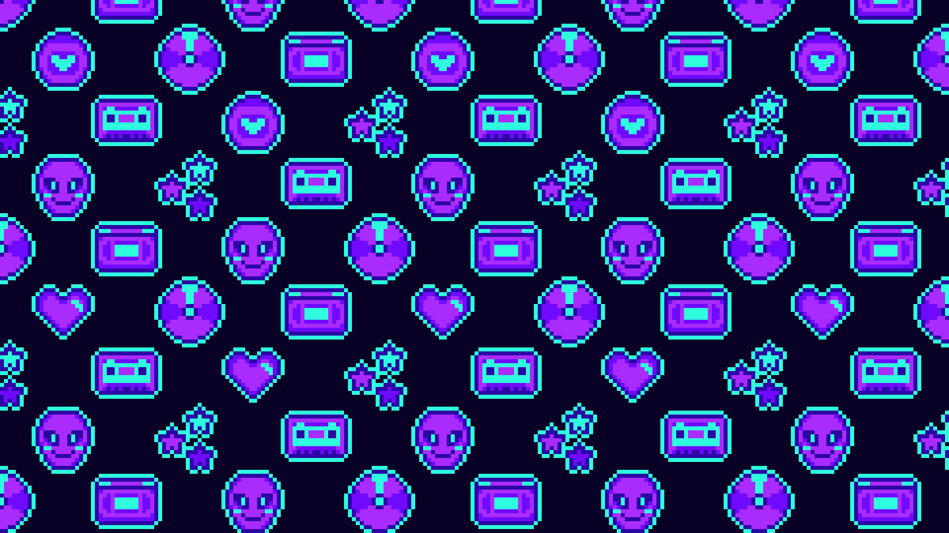 1920x1080 Y2K Neon Cyber Pixel Art Mobile And Desktop Wallpaper's Ko Fi Shop