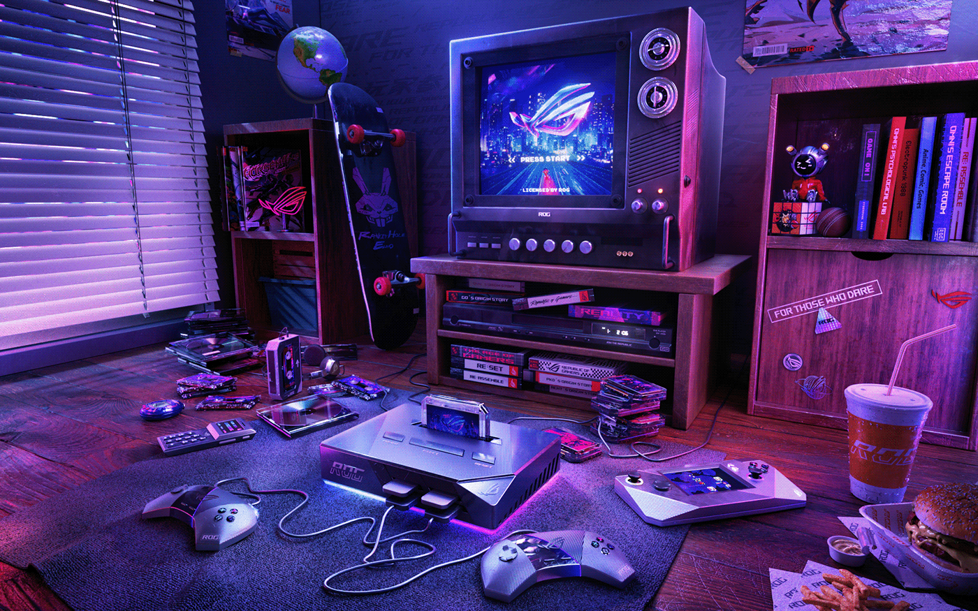 1400x875 ROG Wallpaper Design ｜RETRO RE:imagined - Behance