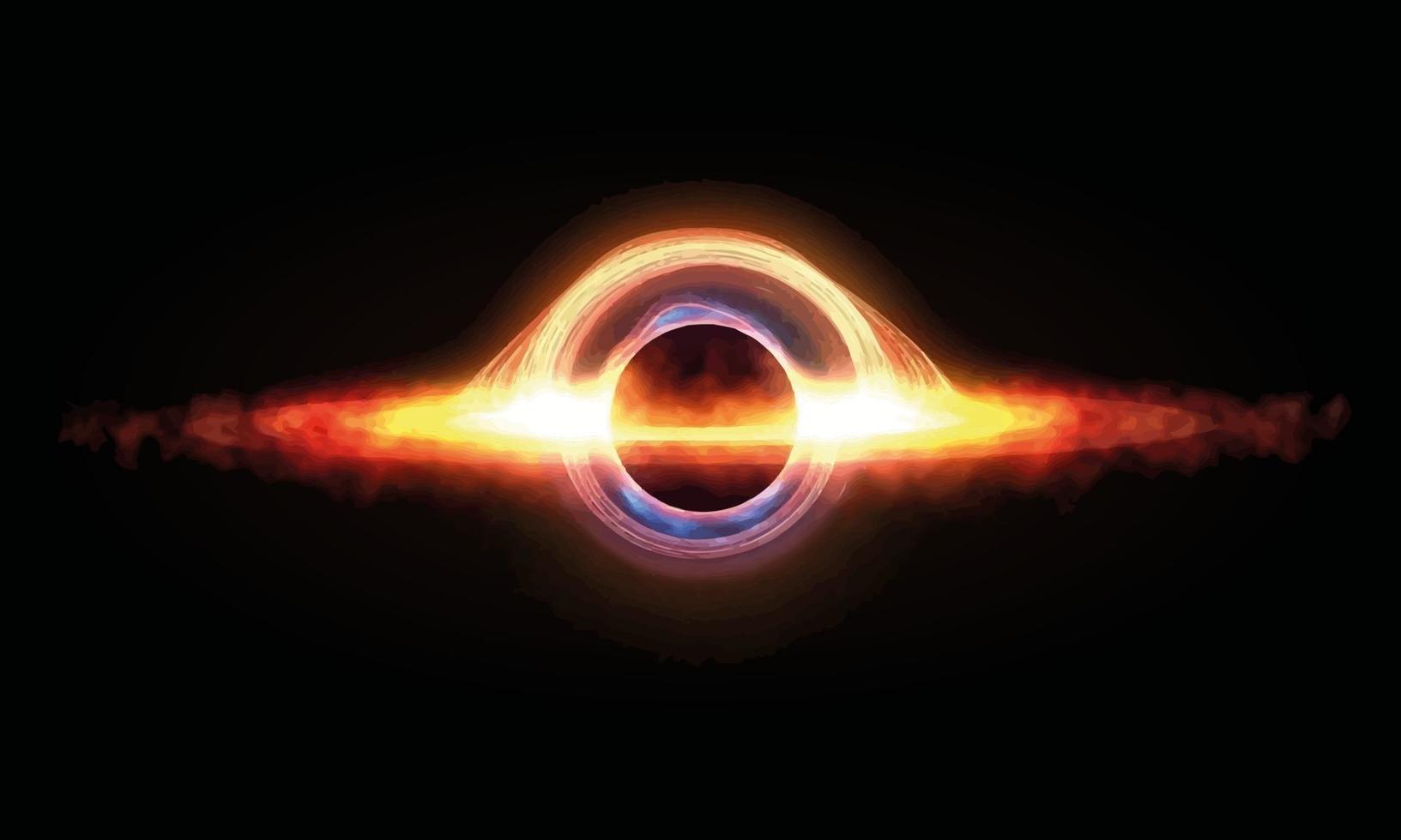 1633x980 Black hole with singularity and event horizon vector illustration