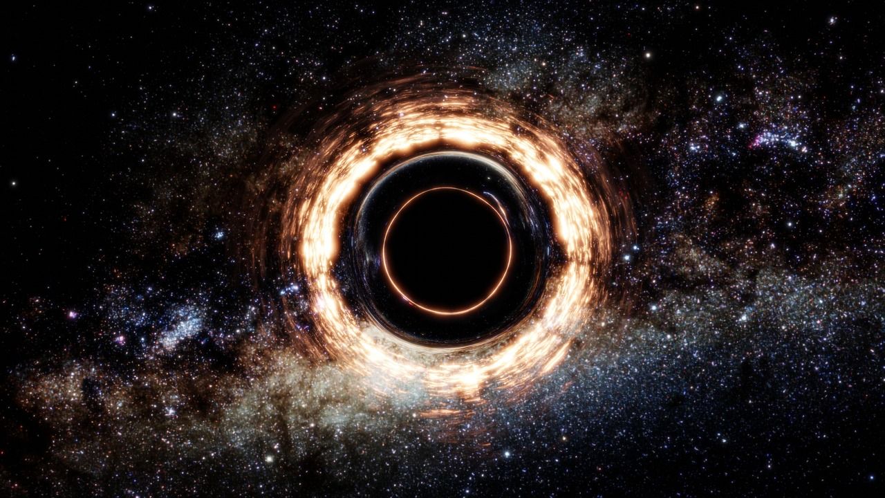 1280x720 Download Black Hole Singularity Space. Royalty Free Stock Illustration Image
