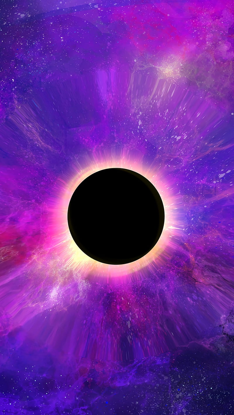 800x1422 Black hole, blackhole, galaxy, colorful, space, pink, circle, , patterns, bonito, HD phone wallpaper