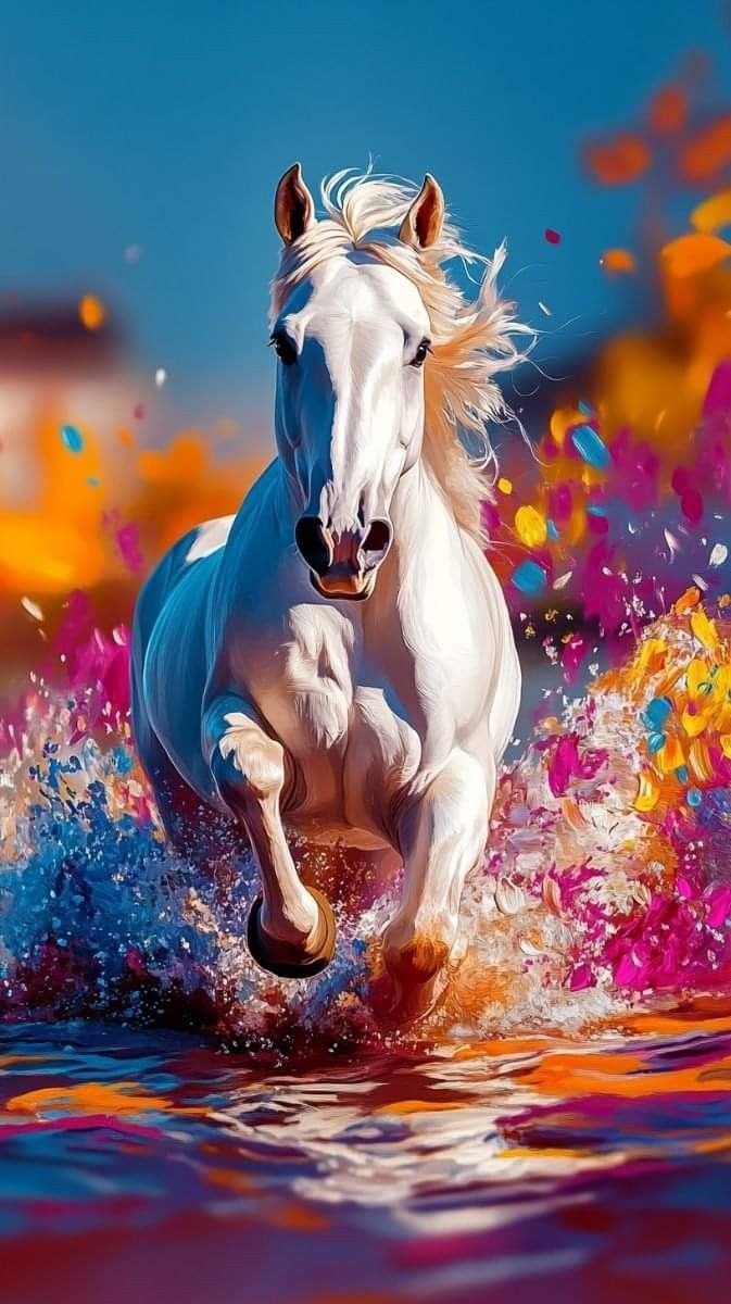 673x1200 White horses on red background. Colorful horse wallpaper, Running horse 4k ultra HD mobile wallpaper, Horse art