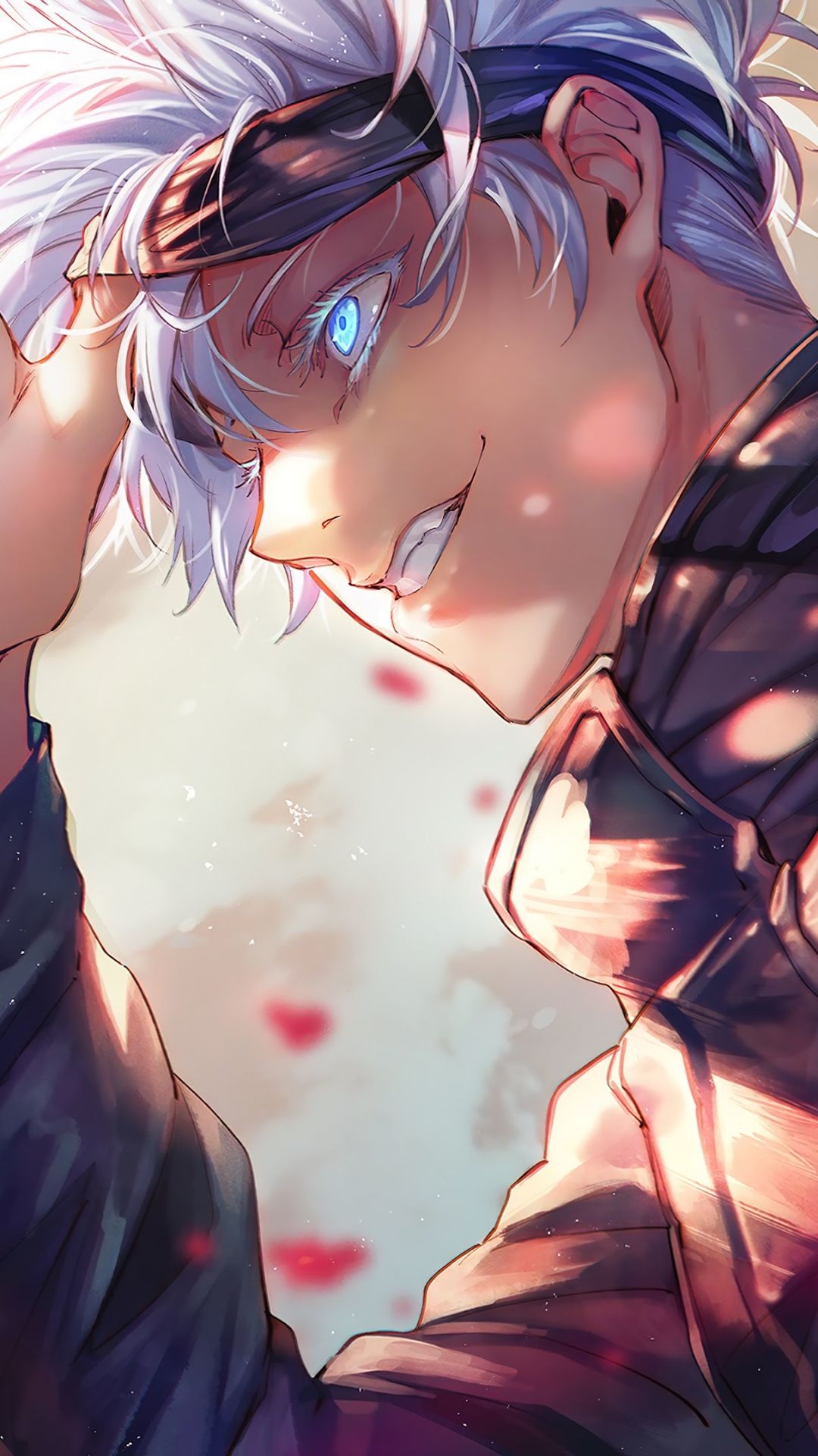 1080x1920 Phone wallpaper: Jujutsu Kaisen, Satoru Gojo, Anime, White Hair, Blue Eyes 1402593