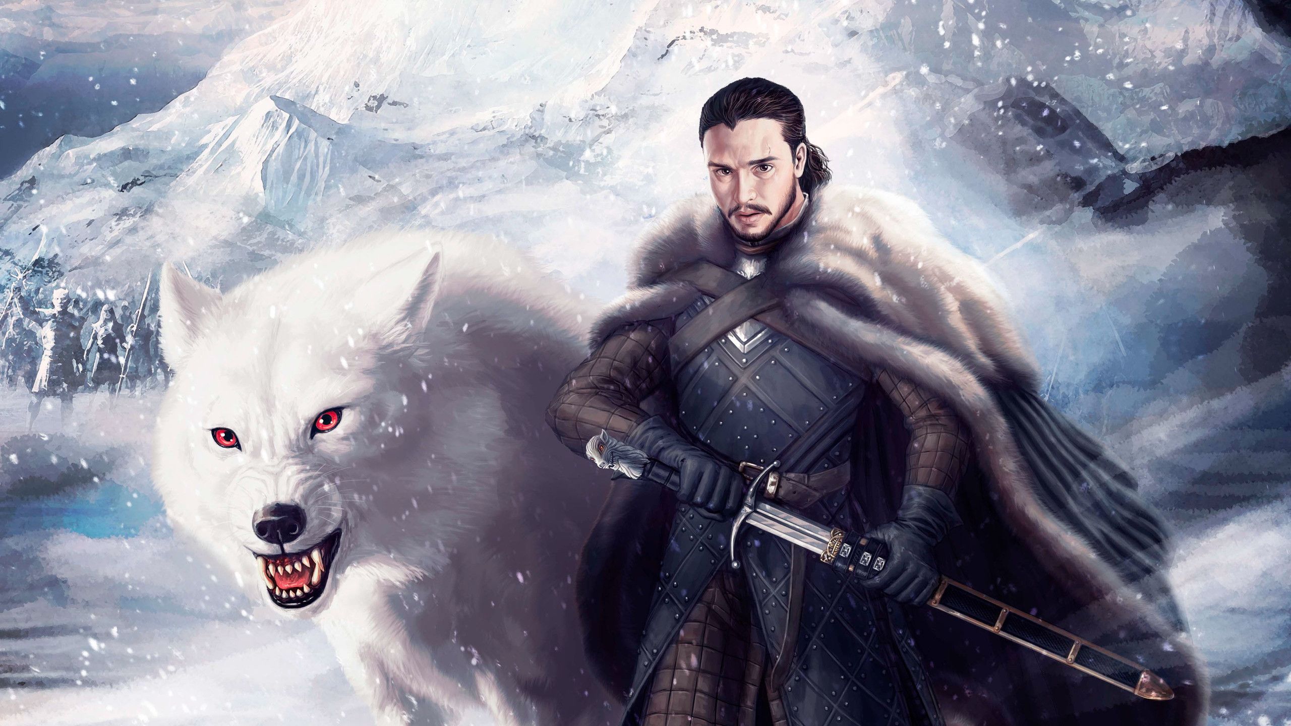 2560x1440 4K Game of Thrones Jon Snow Background Wallpaper 41159