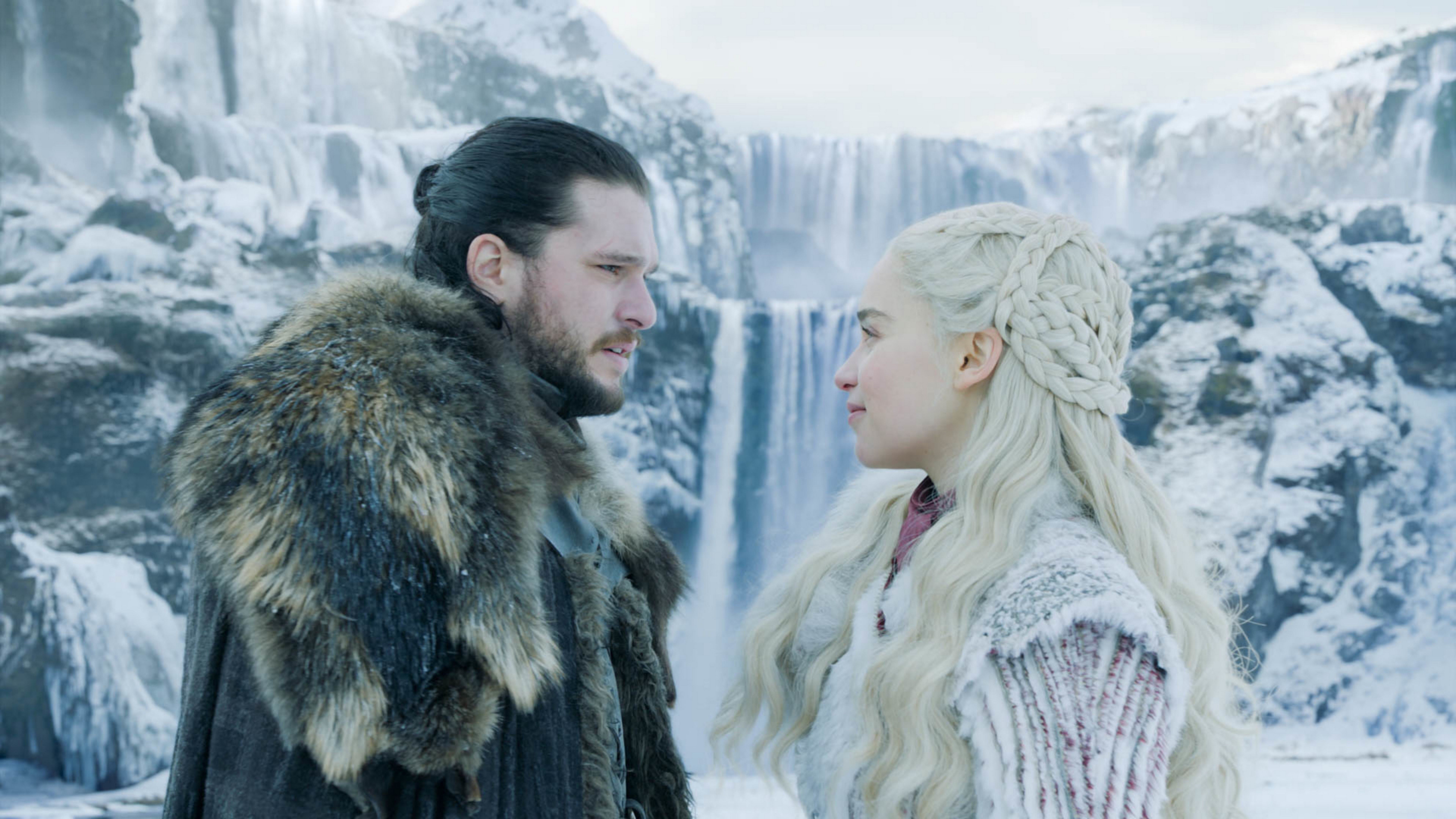 7680x4320 Jon Snow and Daenerys Targaryen Game of Thrones Season 8 4K Wallpaper HD