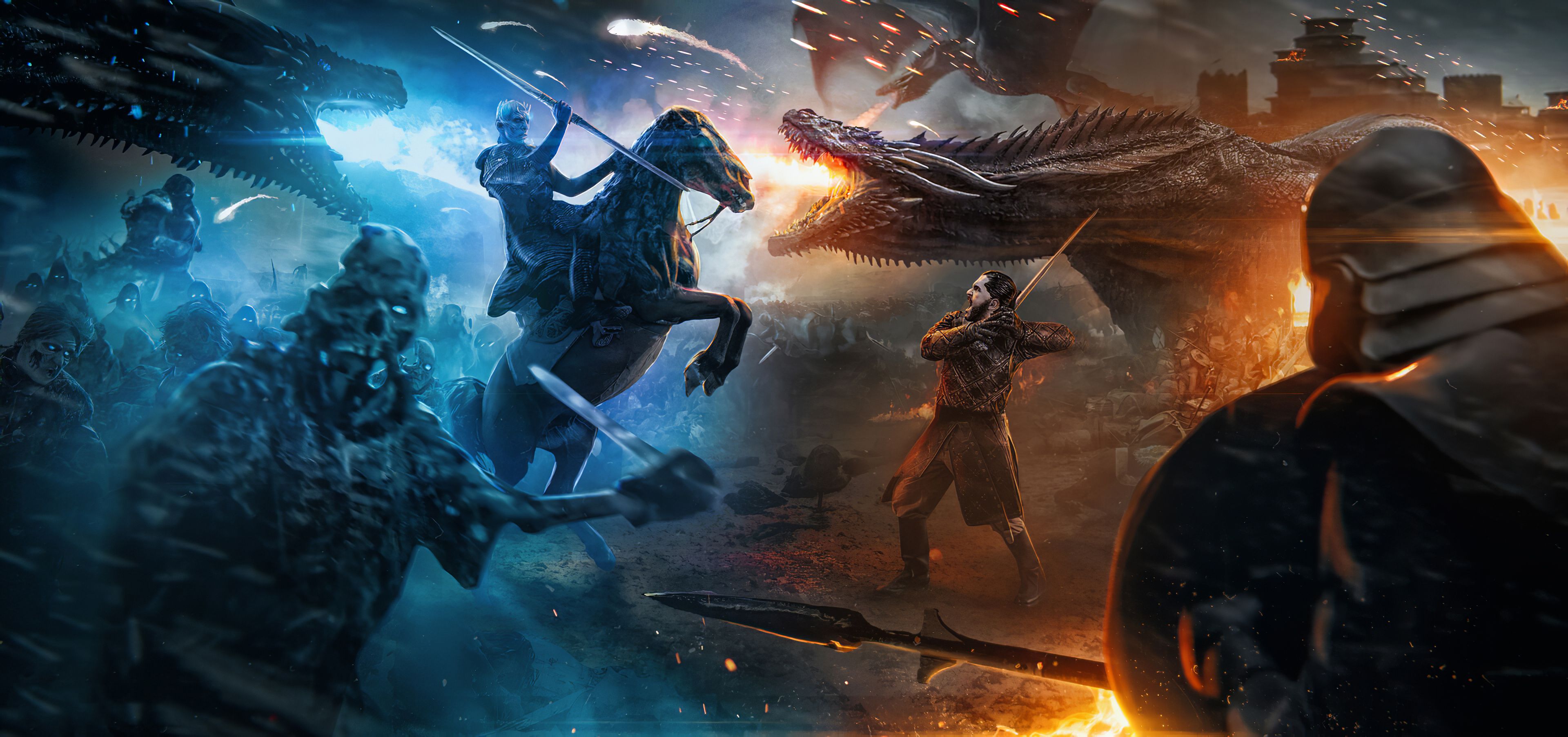 3840x1804 Night King Vs Jon Snow 4k Wallpaper, HD Tv Shows Wallpaper, 4k Wallpaper , Image, Background, Photos and Picture