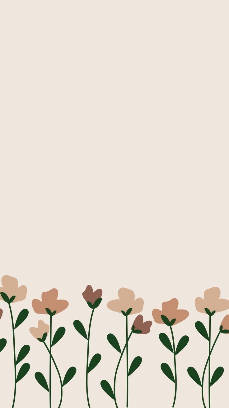 736x1308 Brown Aesthetic Wallpaper. Abstract Floral Border. Diy wedding invitation ideas, Minimalist floral border design, Neutral floral pattern