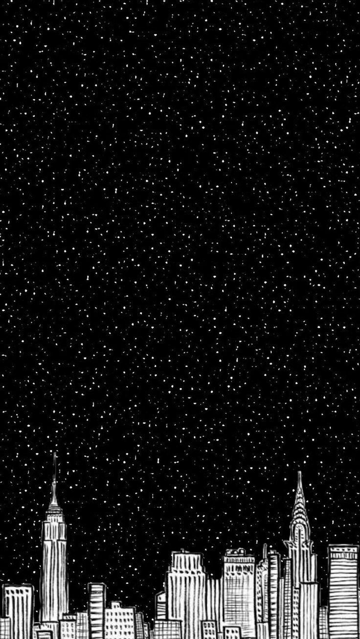 736x1308 Most Wonderful Wallpaper. Digital art programs, iPhone wallpaper, Graph paper art. Blackout background ideas, Black skyline wallpaper, City skyline with stars