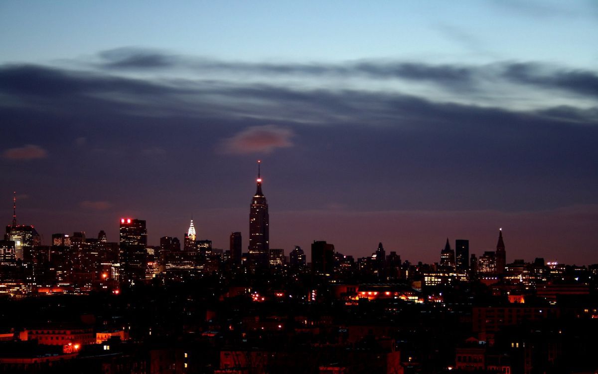 1200x750 Wallpaper City Skyline During Night Time, Background Free Image
