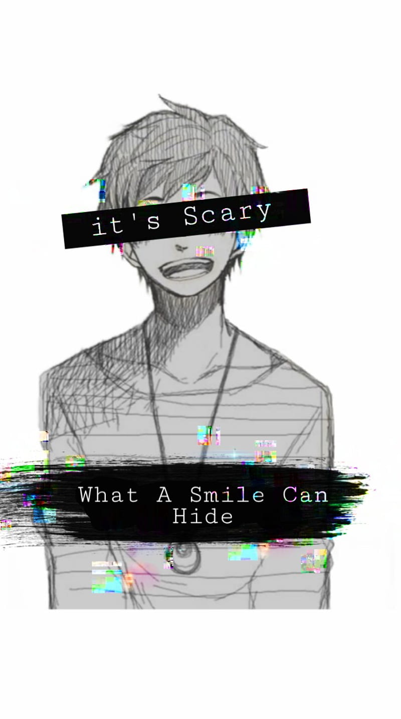 800x1436 Sad anime boy, anime boy, anime boys, depressed, glitch, lonely, sad anime boy, HD phone wallpaper